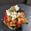 Laša tartara uzkoda ar laima krēmu spinātu mīklas groz. - Image 3