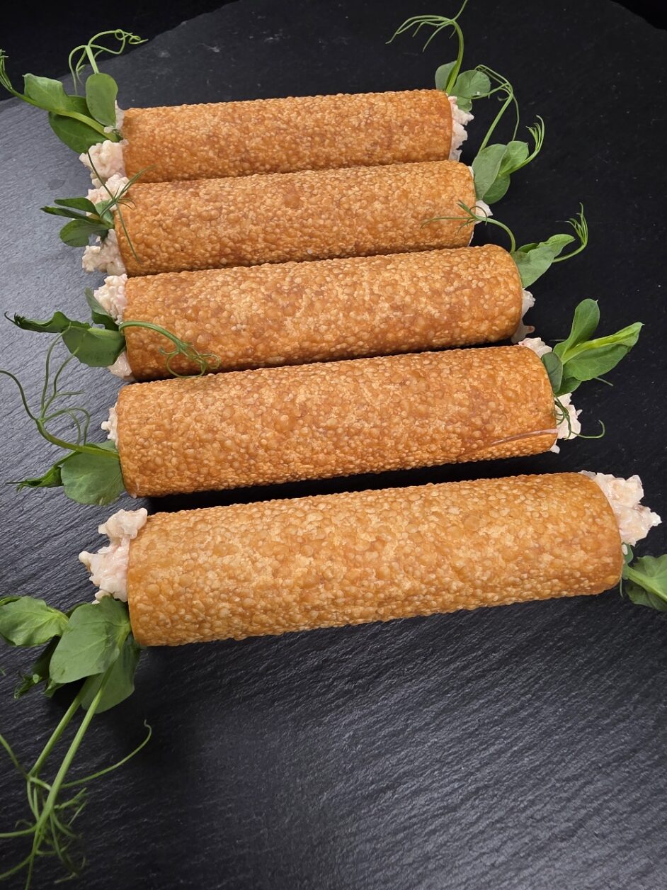 Cannelloni ar krabju, garneļu un laima pildījumu